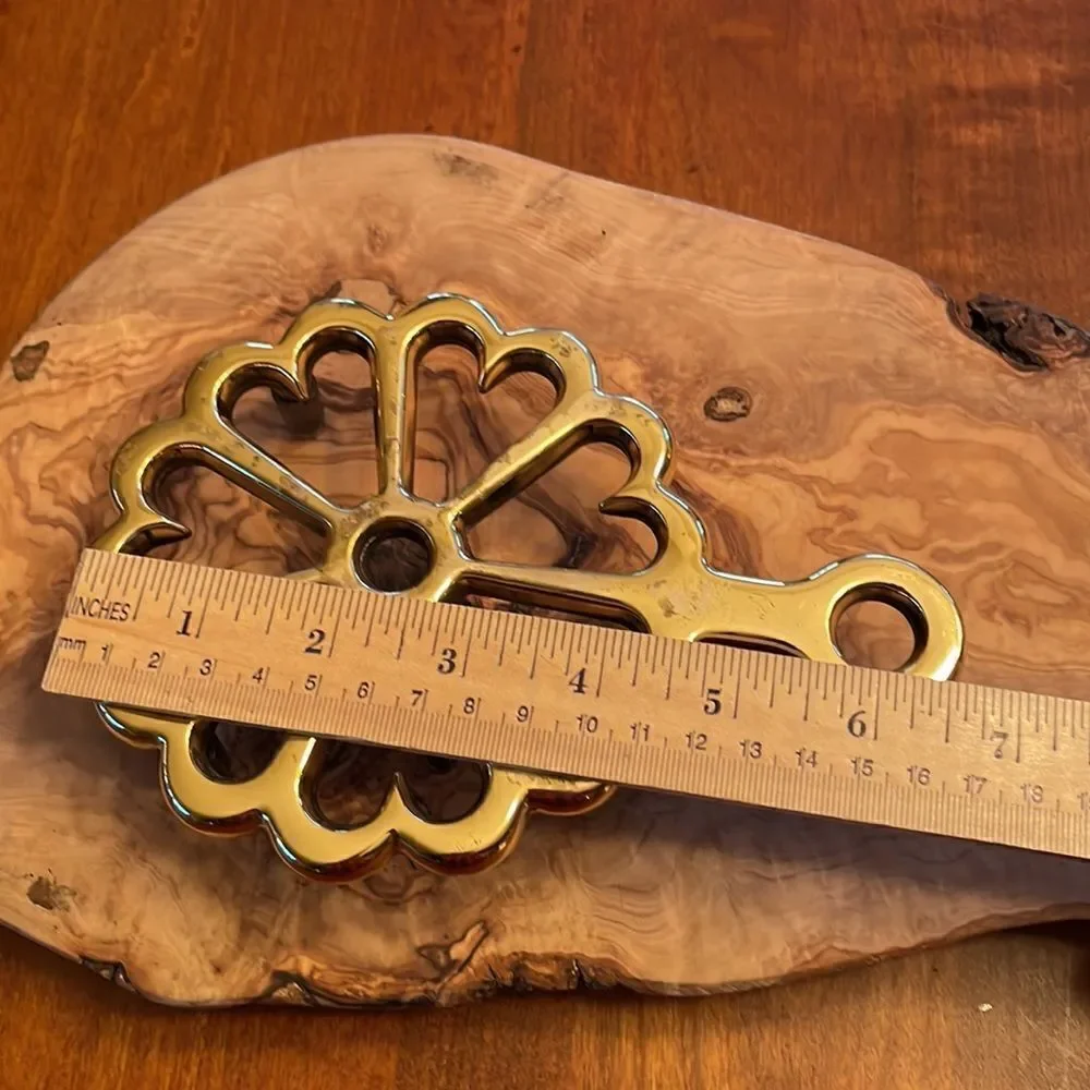 Baldwin heavy brass Circle of Hearts Trivet from the Shelburne Museum in Vermont